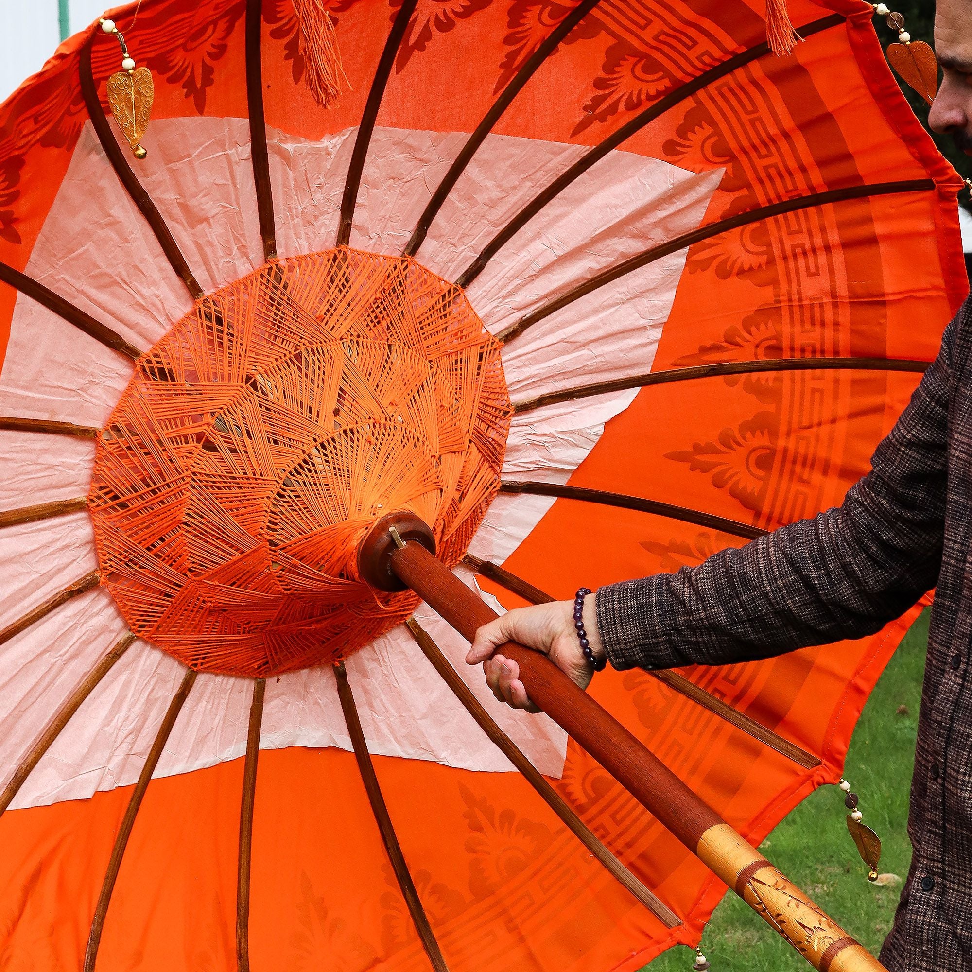 Parasol de patio Bali - Algodón - Decoración naranja - 1,5 m