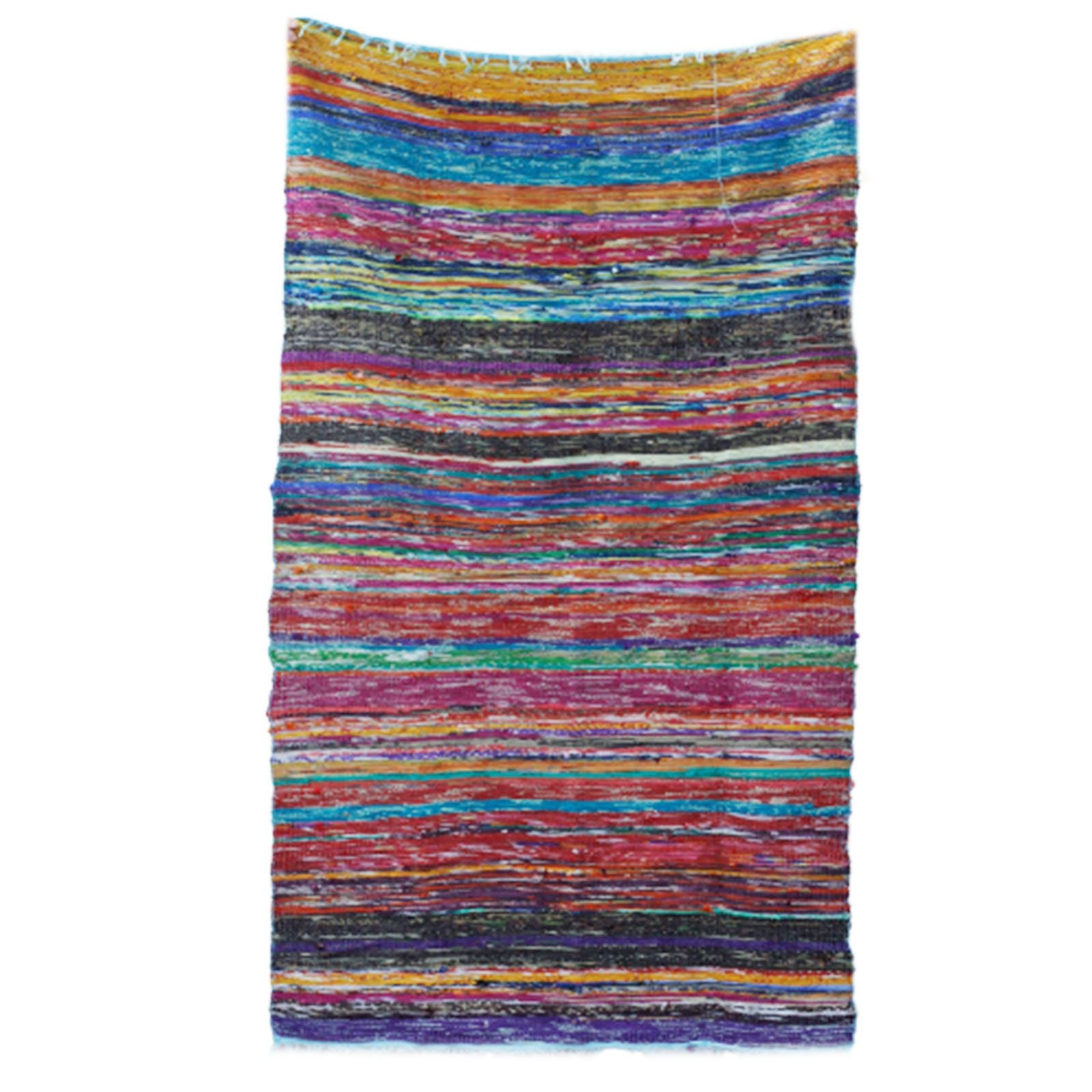 Alfombra de trapo de lujo de 153 x 90 cm - Azul