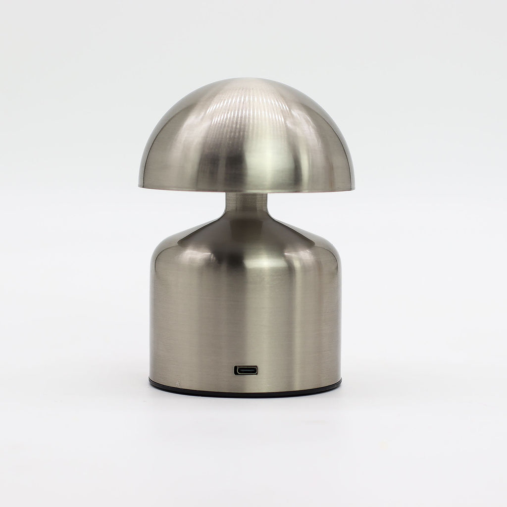 Lámpara táctil - Cúpula Champiñón Plateada - USB (C) - Recargable (400 Vatios)