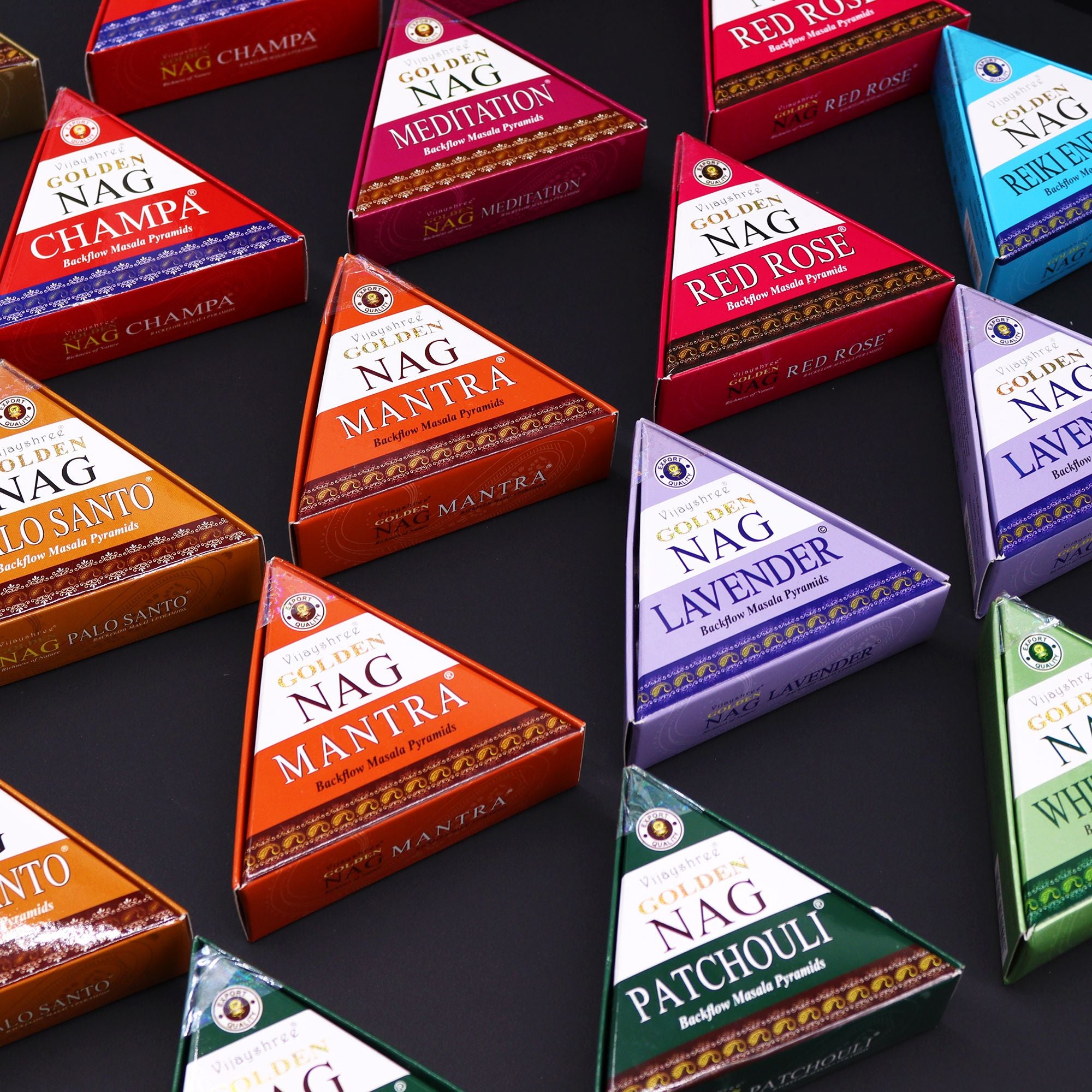 Conos de Incienso Jumbo Nag Dorado - Meditación Reflujo 42g