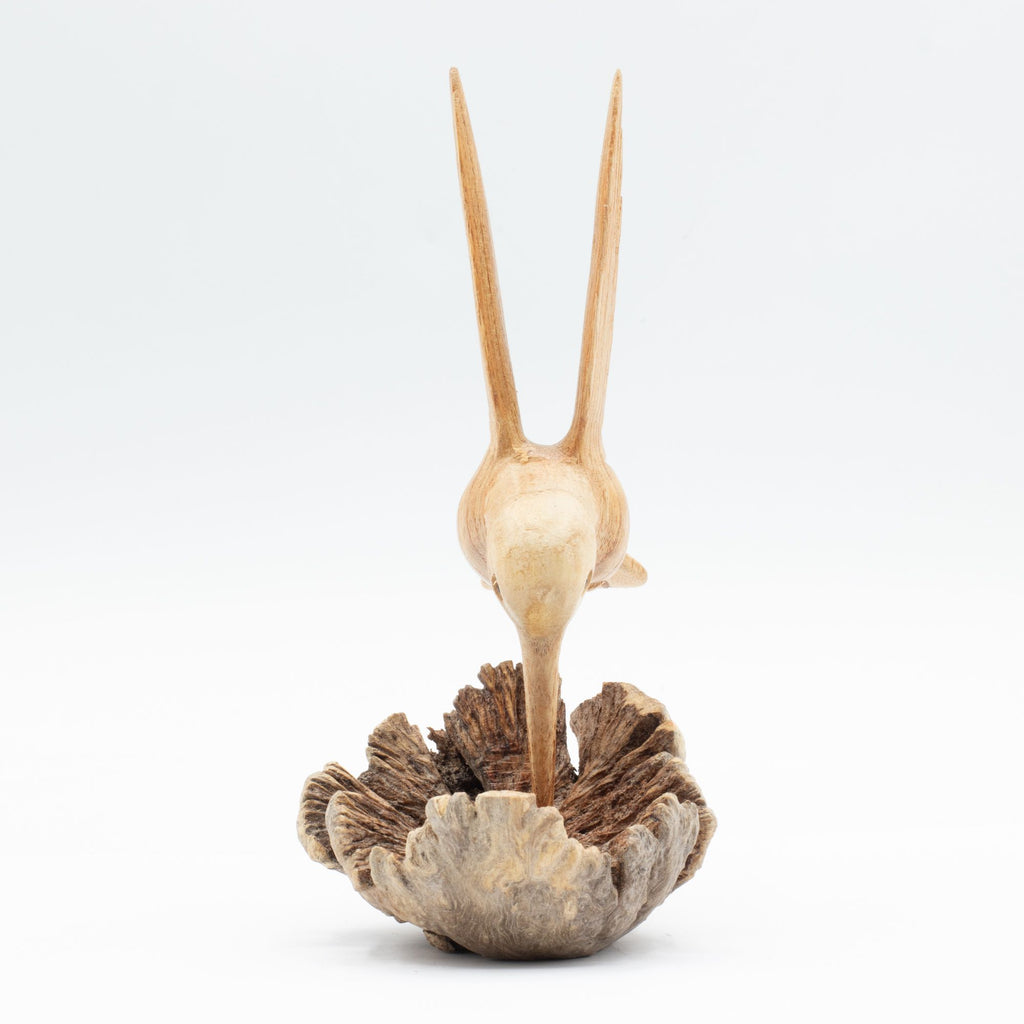 Hecho a mano Tallado artístico en madera parásita - Colibrí bebedor de néctar