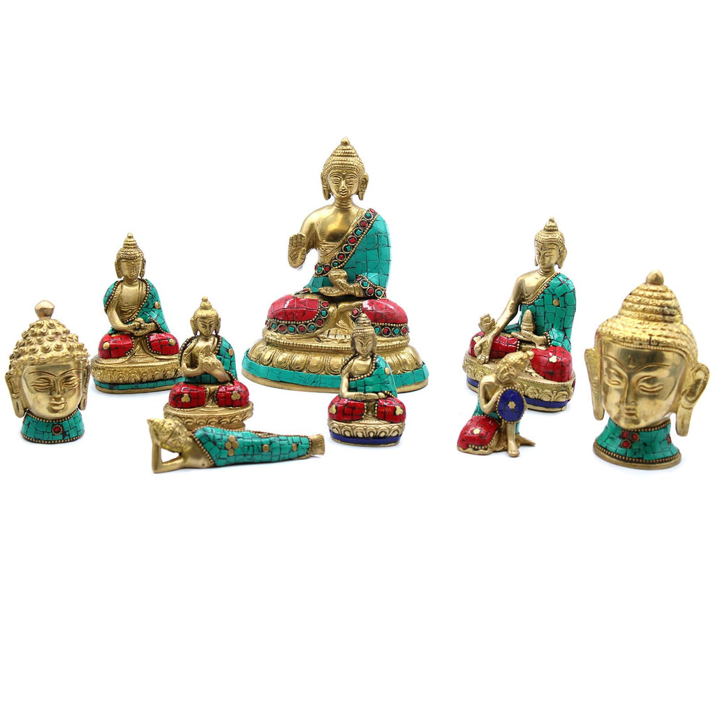 Figura de Buda de Latón - Cabeza Gr- 11.5 cm