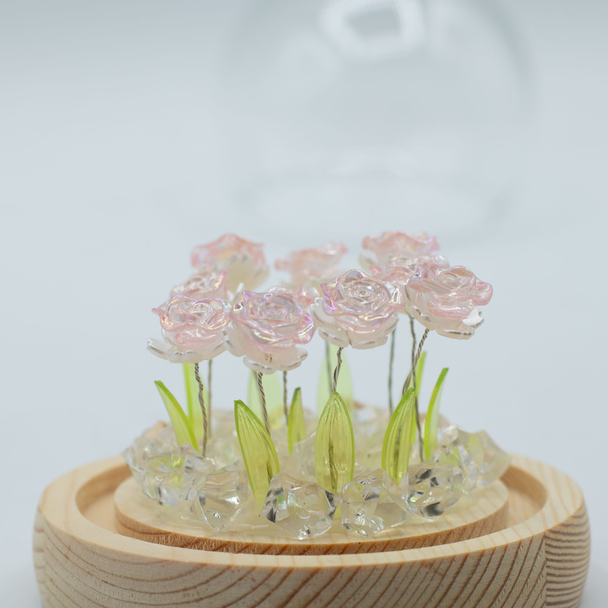 Domo de jardín Floral Glow - 10 rosas rosadas - LED USB
