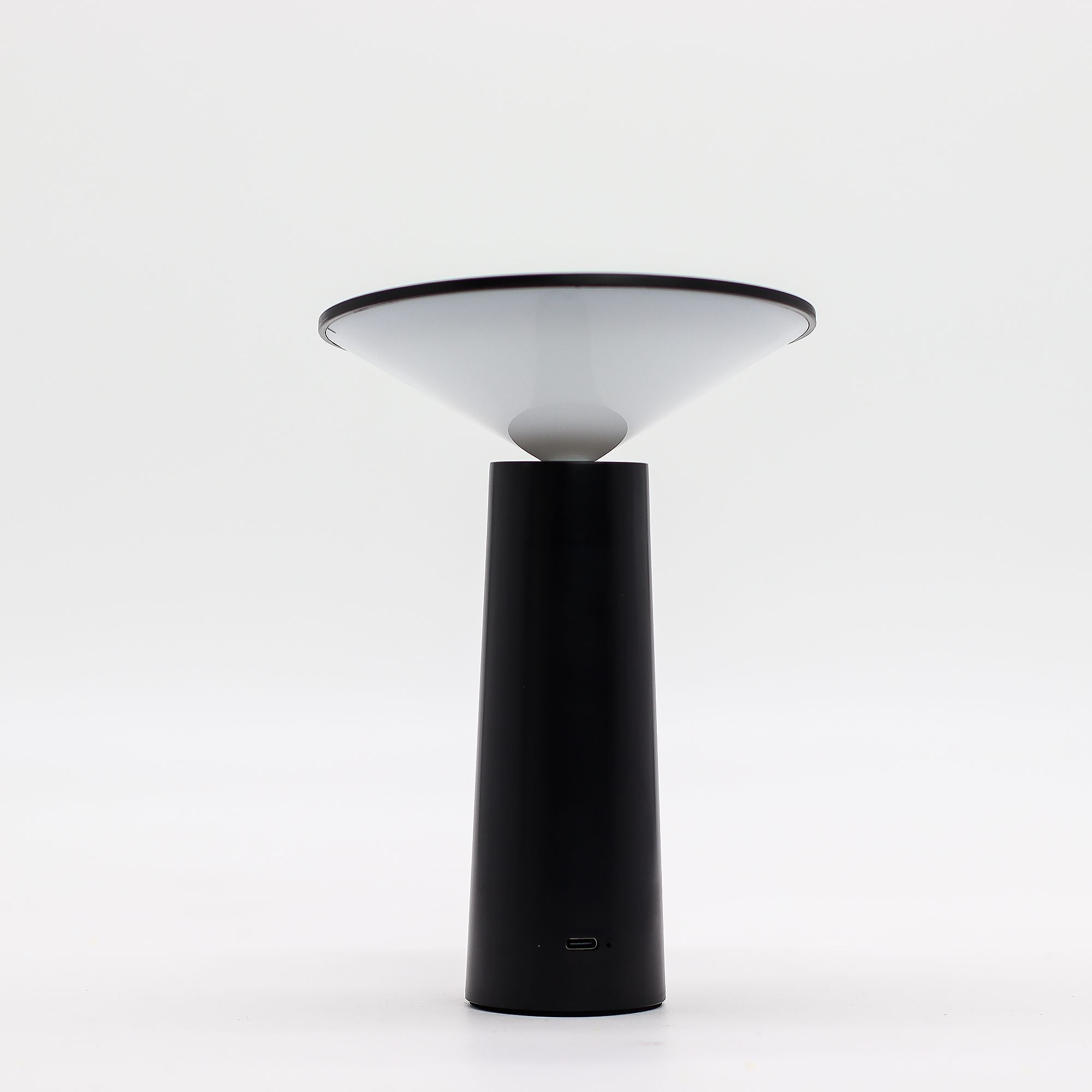 Lámpara táctil - Champiñón negro ajustable - luz con patrón USB (C) - Recargable (2000 vatios)