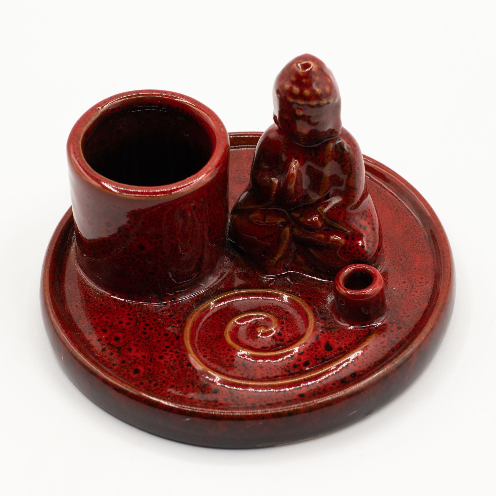 Plato de incienso de Buda multiuso - cerámica roja suave