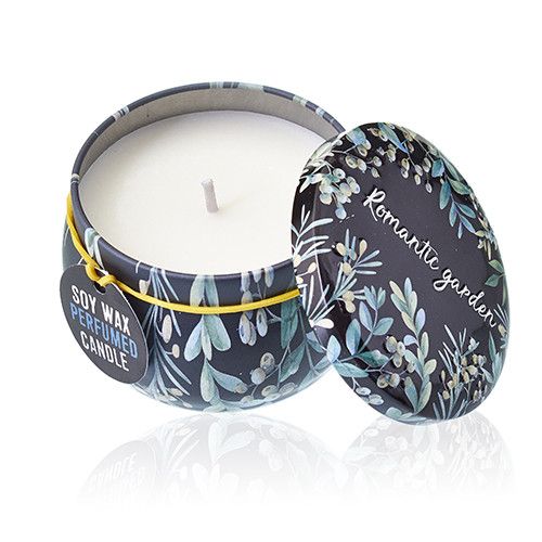 Vela artistica de Hojalata - Jardín Romántico - Té y Rosa