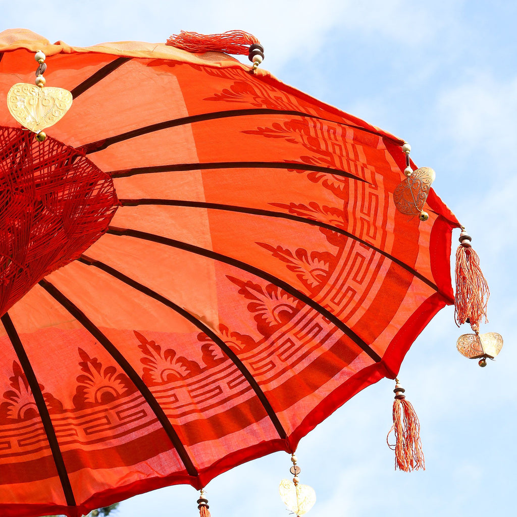 Parasol de patio Bali - Algodón - Decoración naranja - 1,5 m