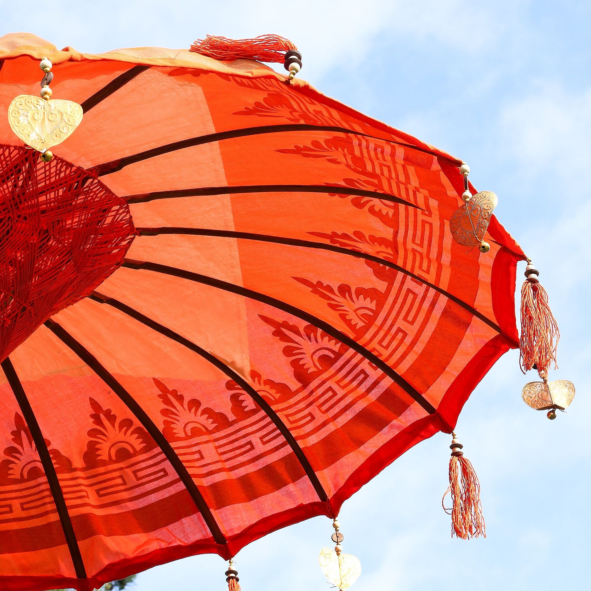 Parasol de patio Bali - Algodón - Decoración naranja - 1,5 m