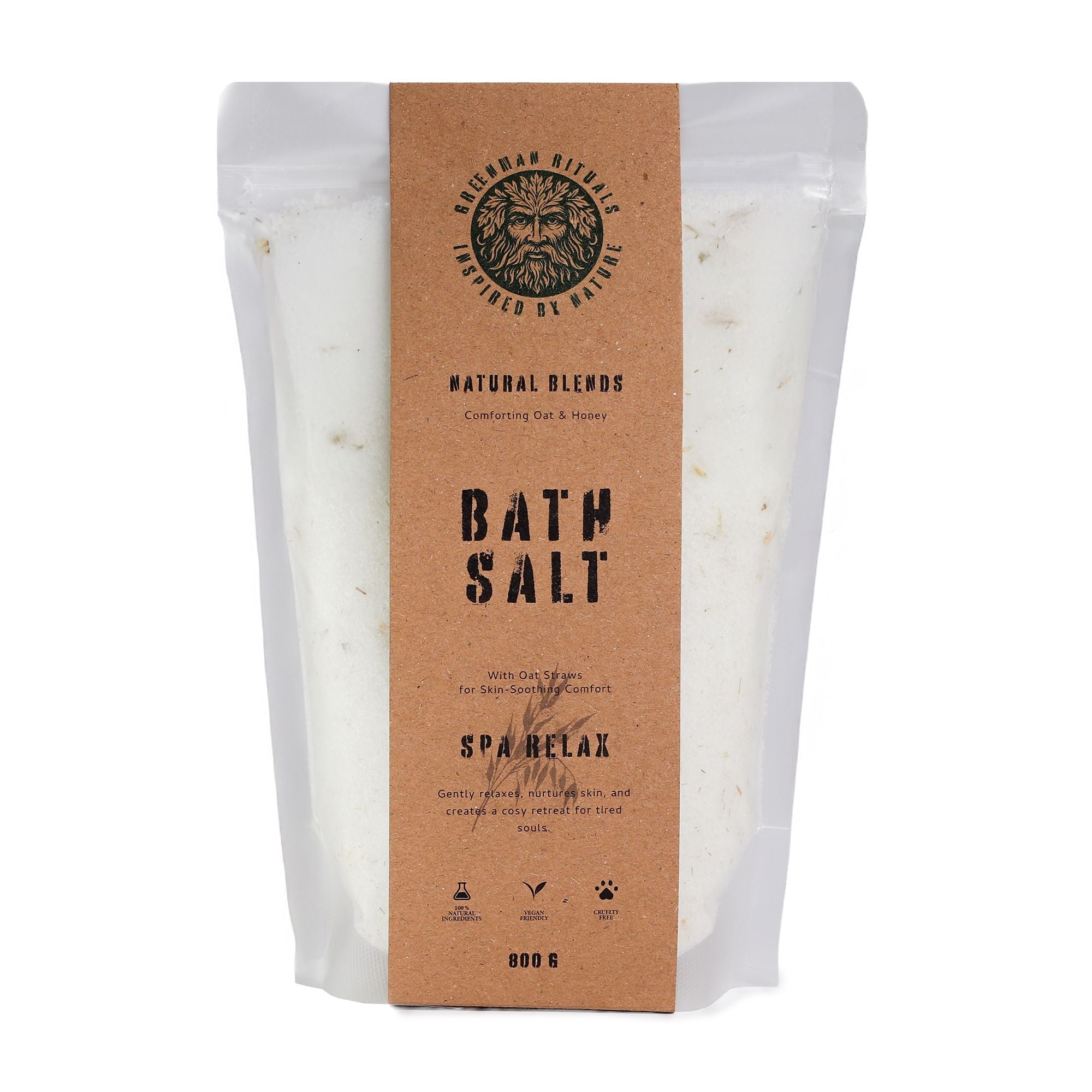 Greenman Rituals Sales de baño de Epsom con avena y miel – Mezcla relajante para spa
