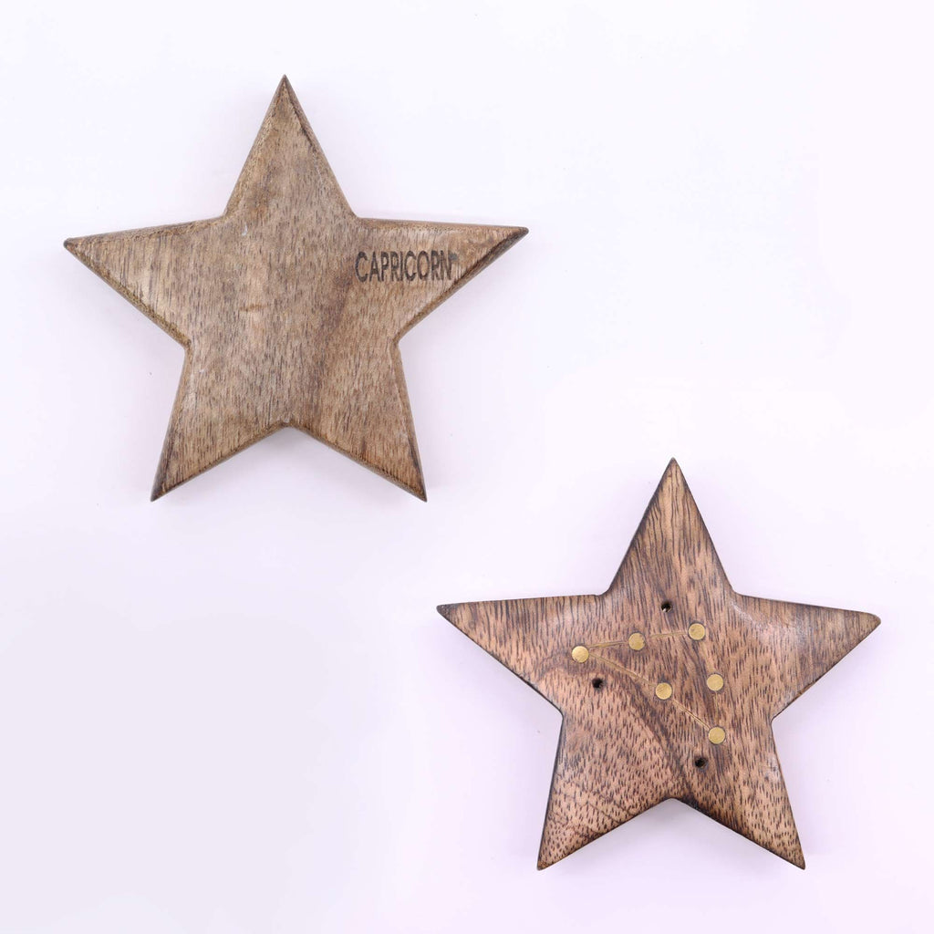 Quemador de incienso con signos del zodíaco de latón grabado - Estrella