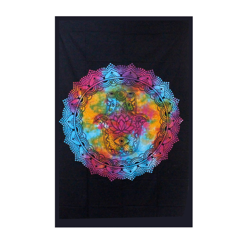 Colcha doble de Algodón - Hamsa Negro