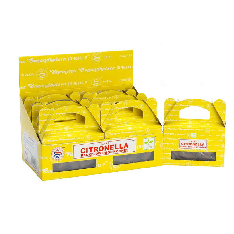 Caja de 24 Conos de Reflujo - Satya Citronela