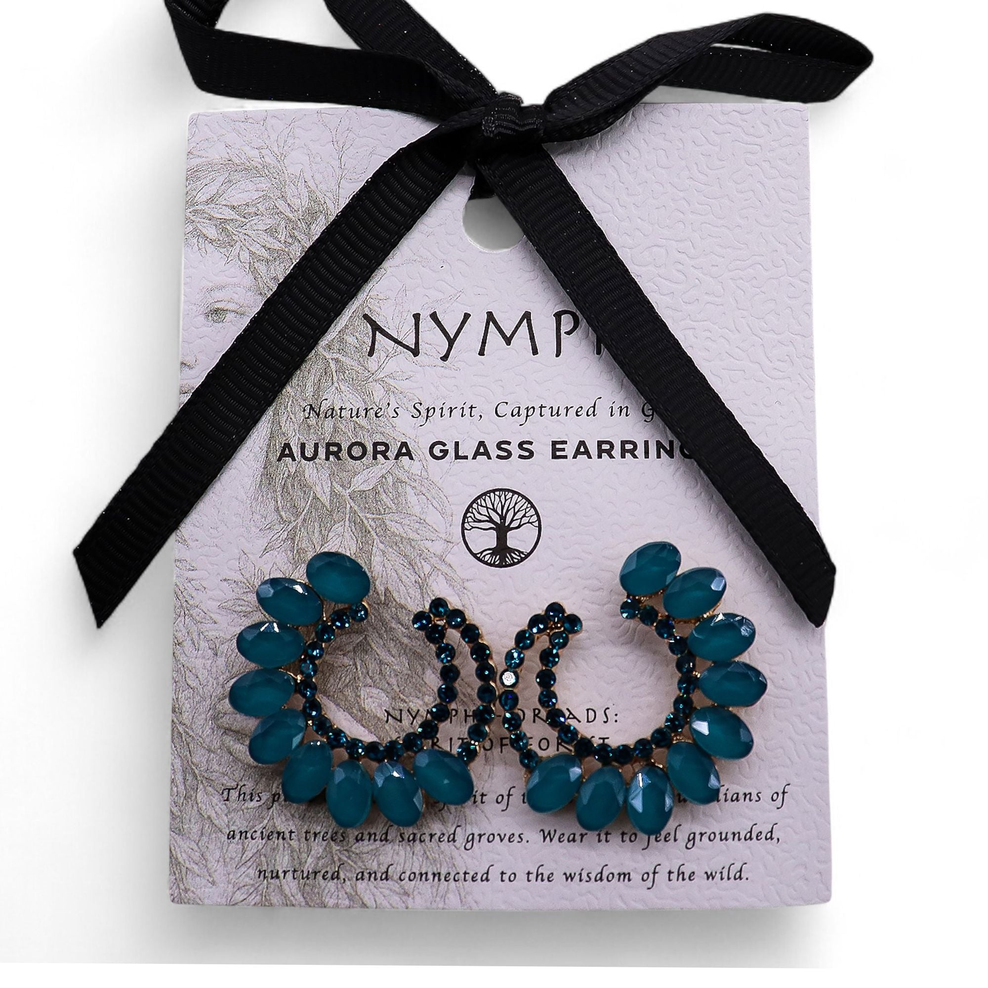 Pendientes de Cristal Vintage - Aro - Verde Turquesa