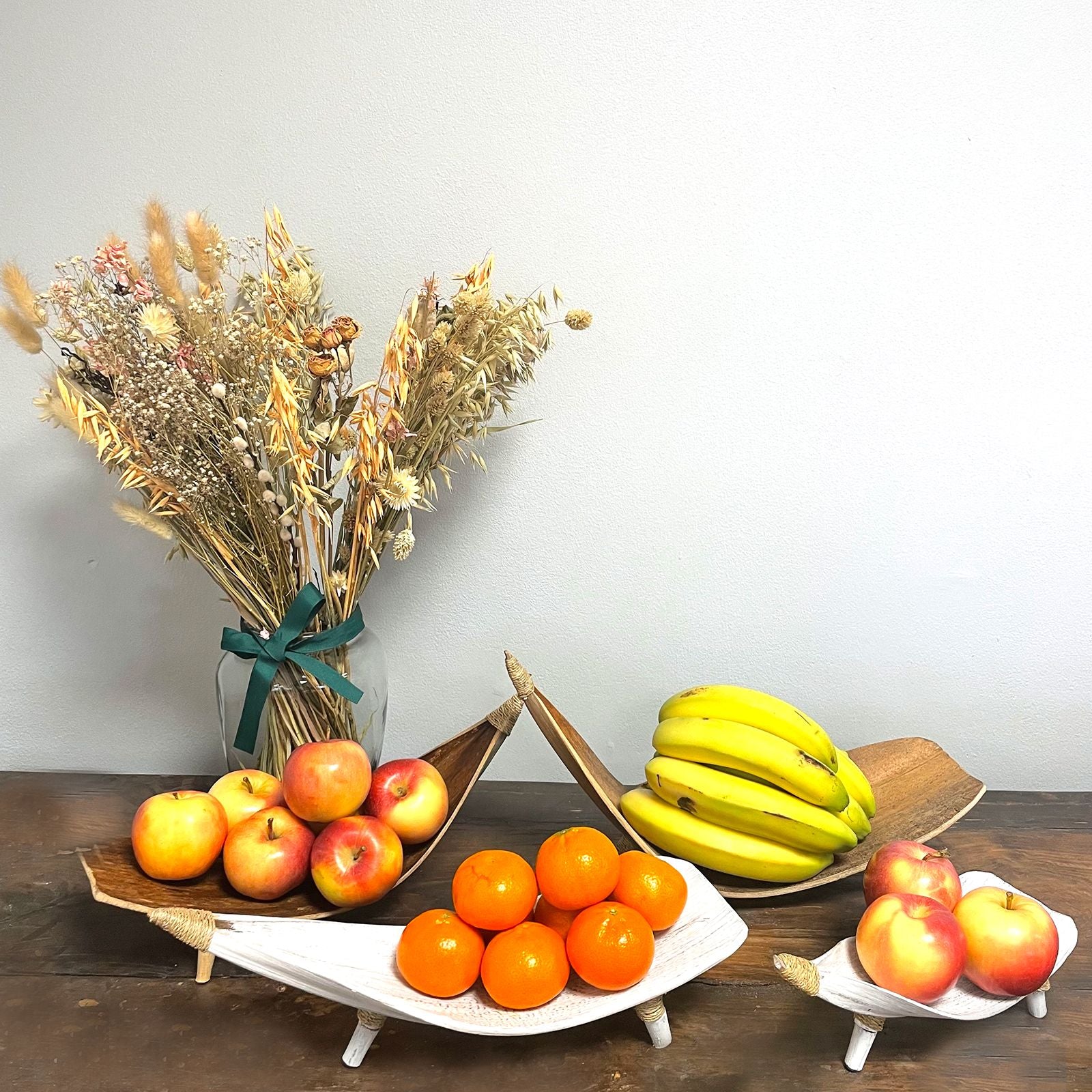 Juego de fruteros de hoja de coco - Blandeado