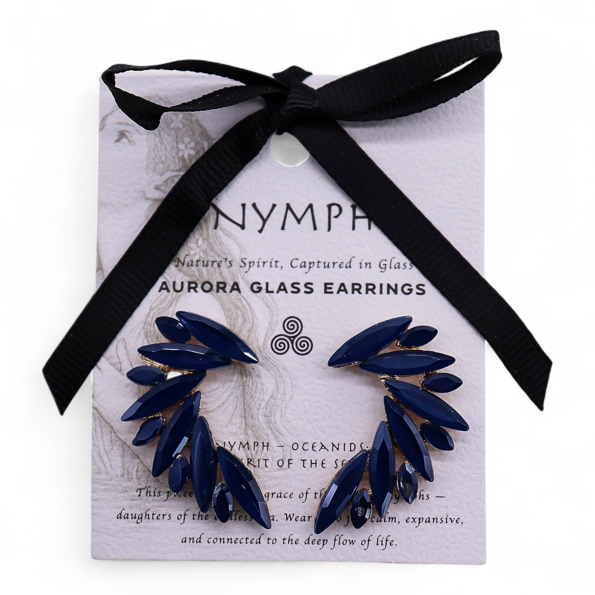 Pendientes de Cristal Vintage - Alas de ángel - Azul