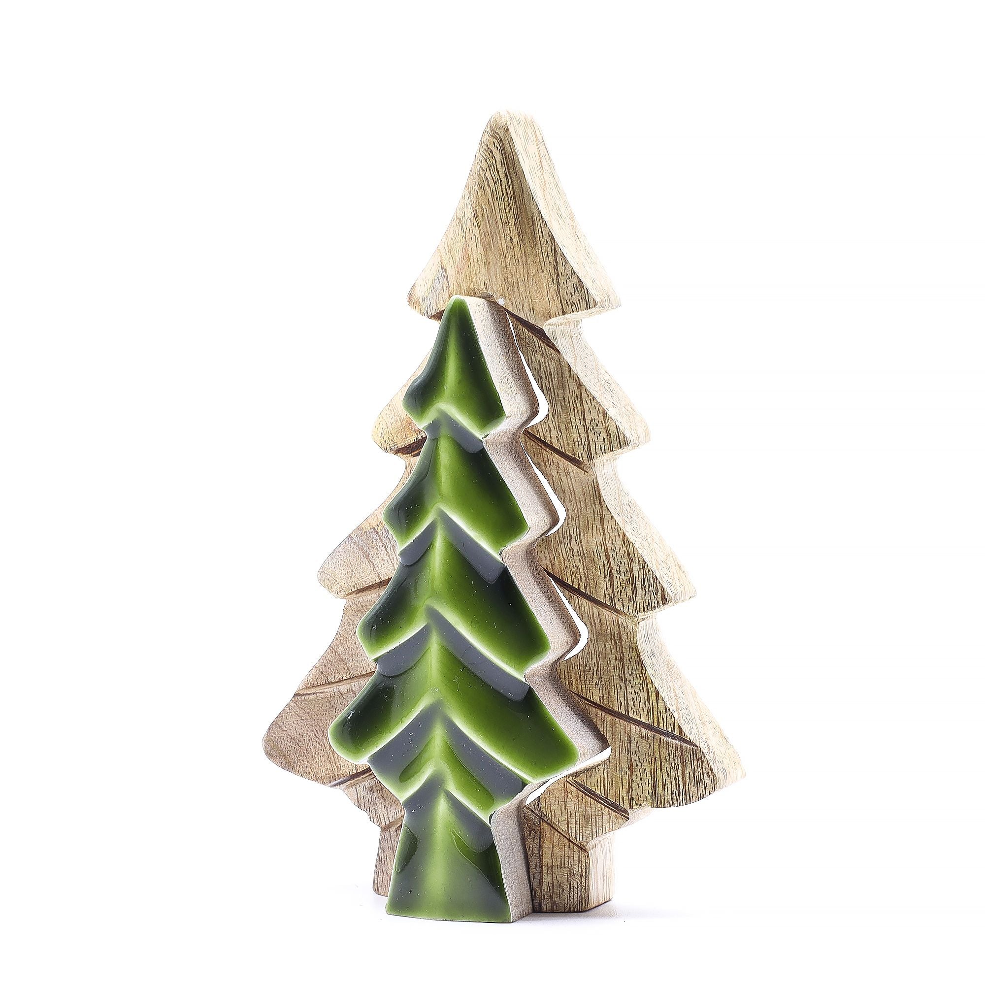 Perdido en el Bosque - Decoración de madera con un pequeño árbol dentro de un árbol - 15x10 cm