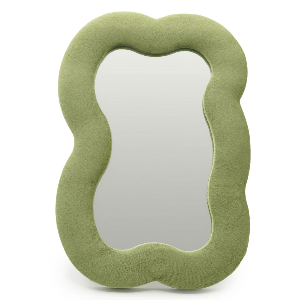 Espejo suave ondulado - Nube grande - Verde musgo (33.4x23.5x2.3cm)