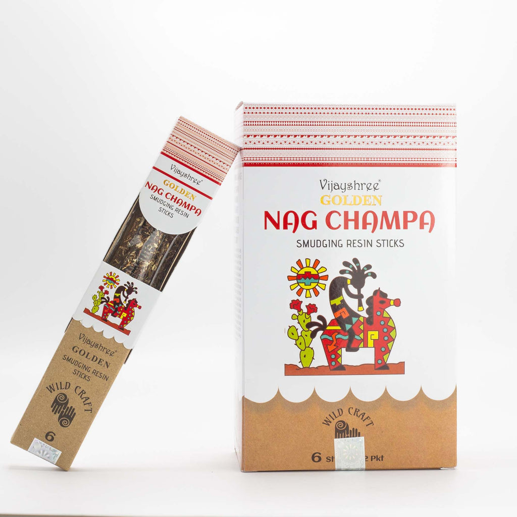 Palitos de resina de Nag Champa dorados para purificación - 30g