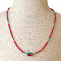 Collar nepalí de gemas extrafinas - Coral Tribal Bead