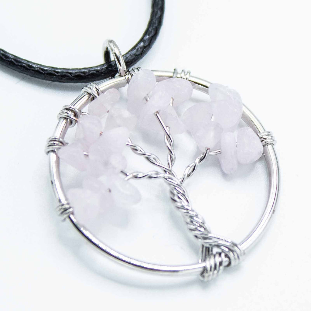 Colgante Árbol de la Vida - Cuarzo Rosa
