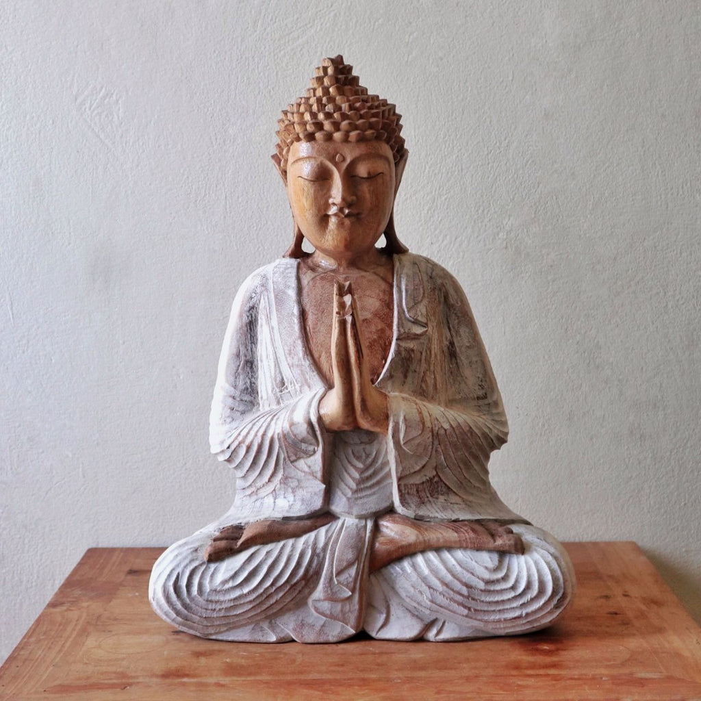 Estatua de Buda encalado - 40cm Bienvenida