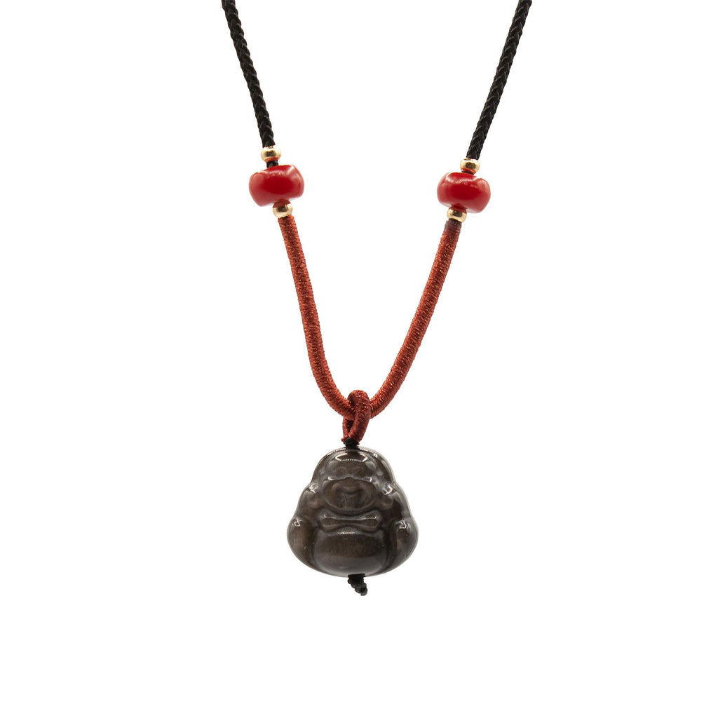 Colgantes geniales de piedras preciosas - Buda de obsidiana Sliver