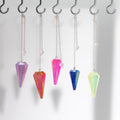 Péndulo de seis caras - Cristal Aurora Verde Pálido - 4 cm