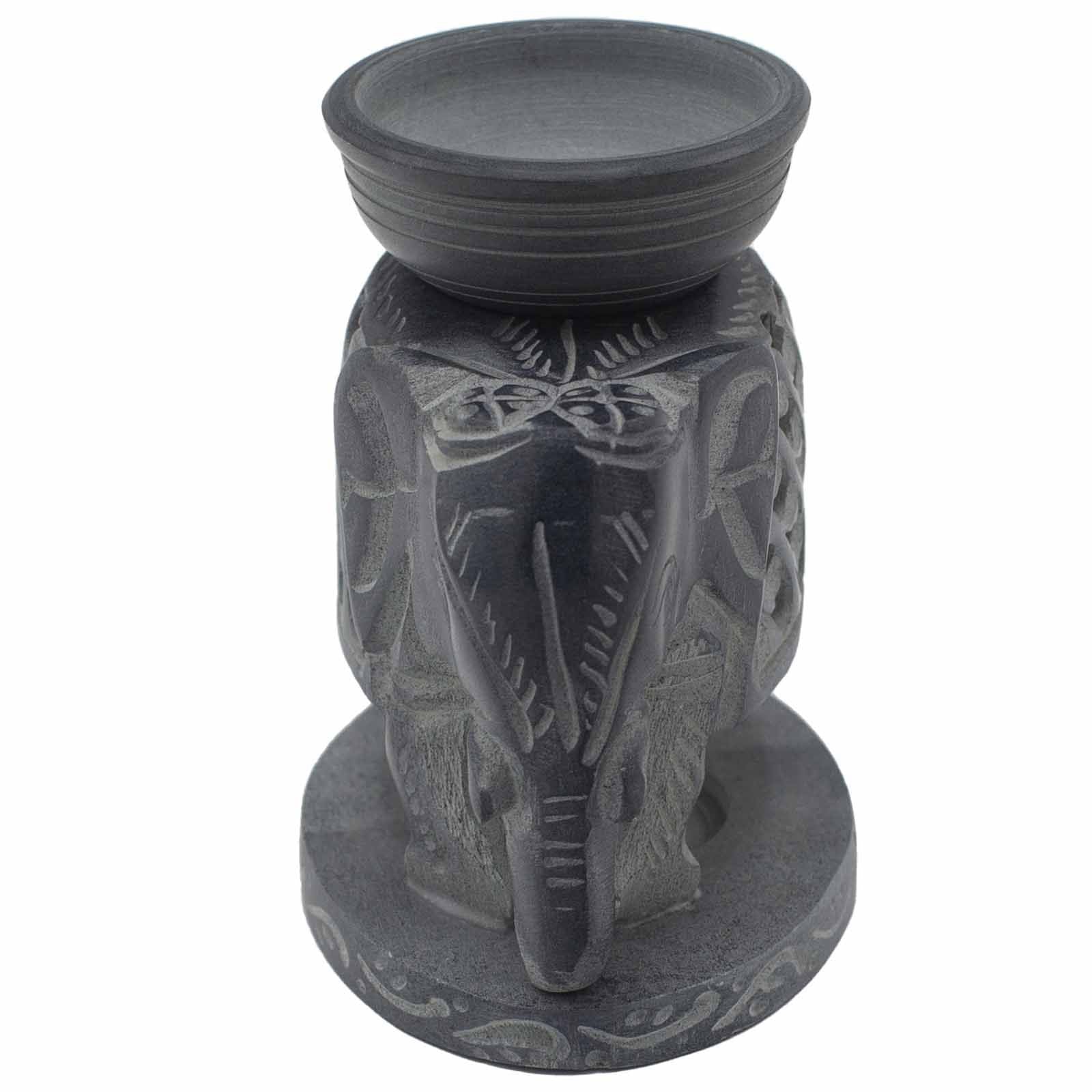 Quemador de aceite de esteatita 10,5 cm - Elefante de pie