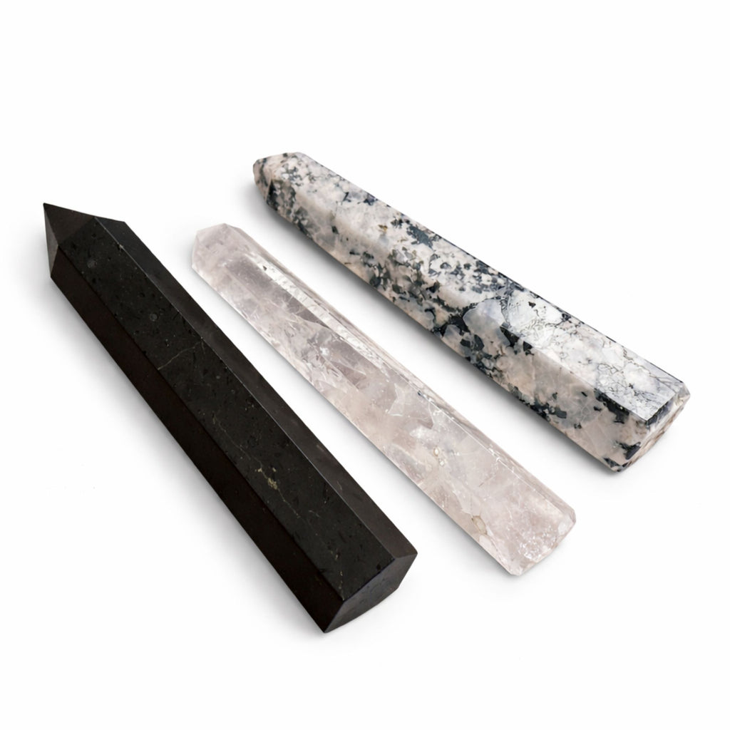 Punta obelisco de seis caras de gema aprox. 17 cm - Turmalina negra