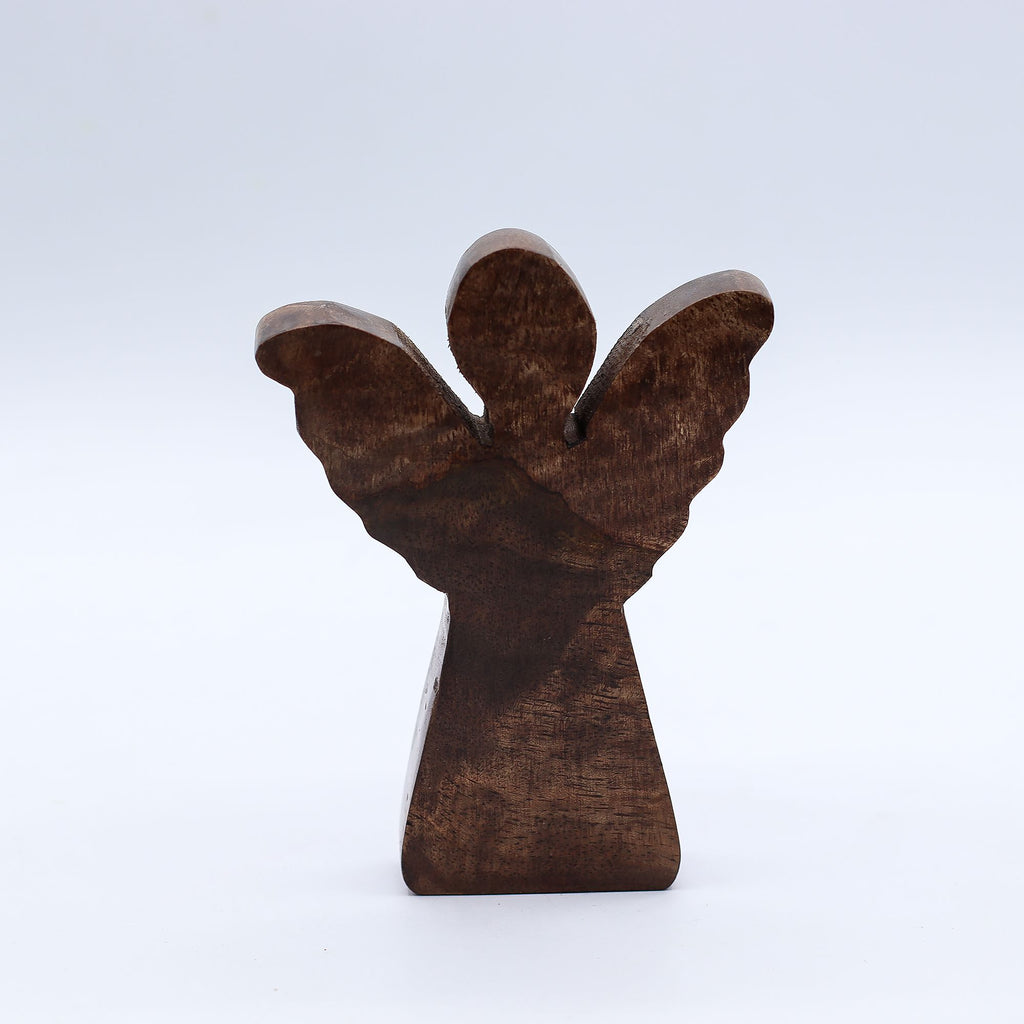 Pequeño ángel de madera de mango - decoración dorada