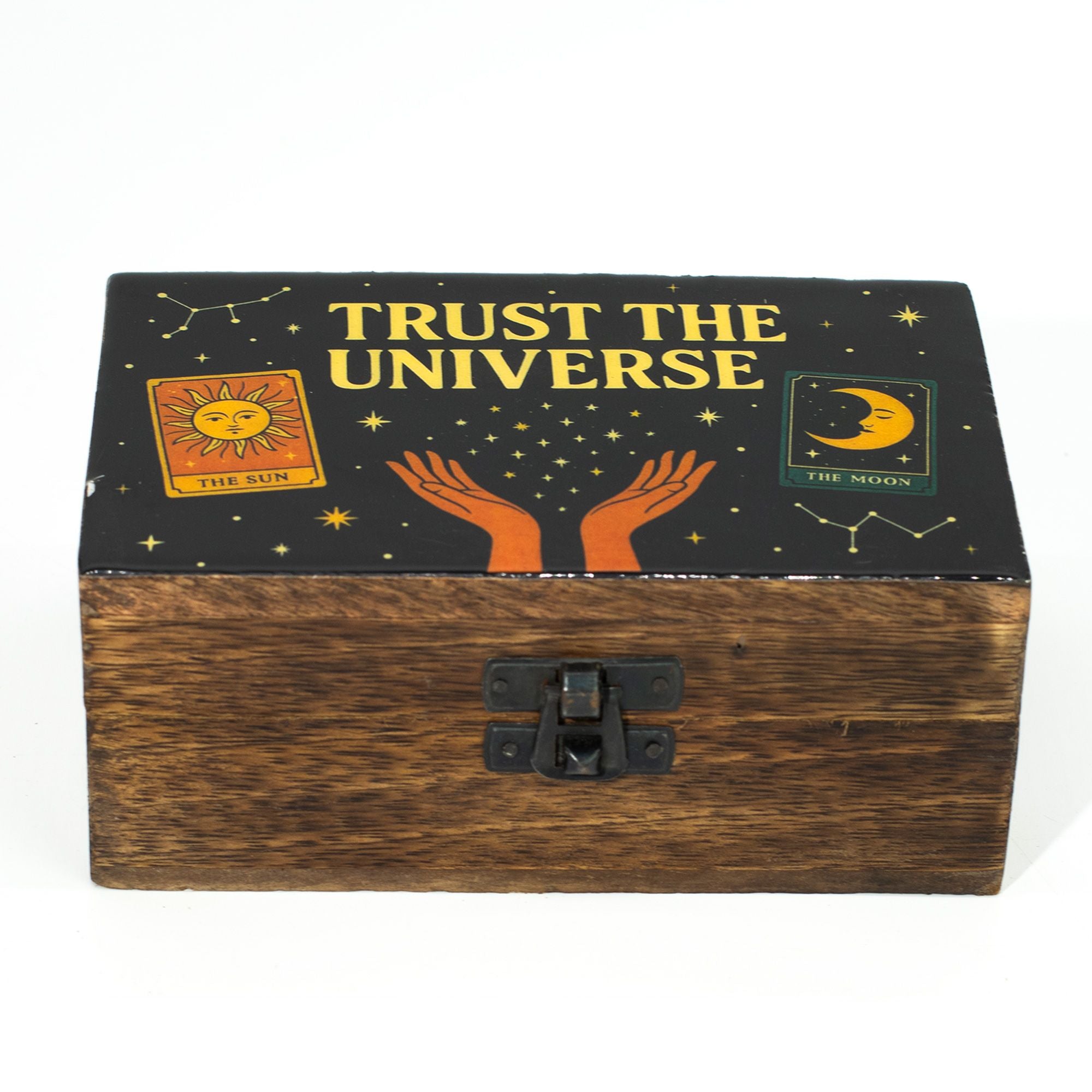 Caja esmaltada mediana  - Confía en el Universo