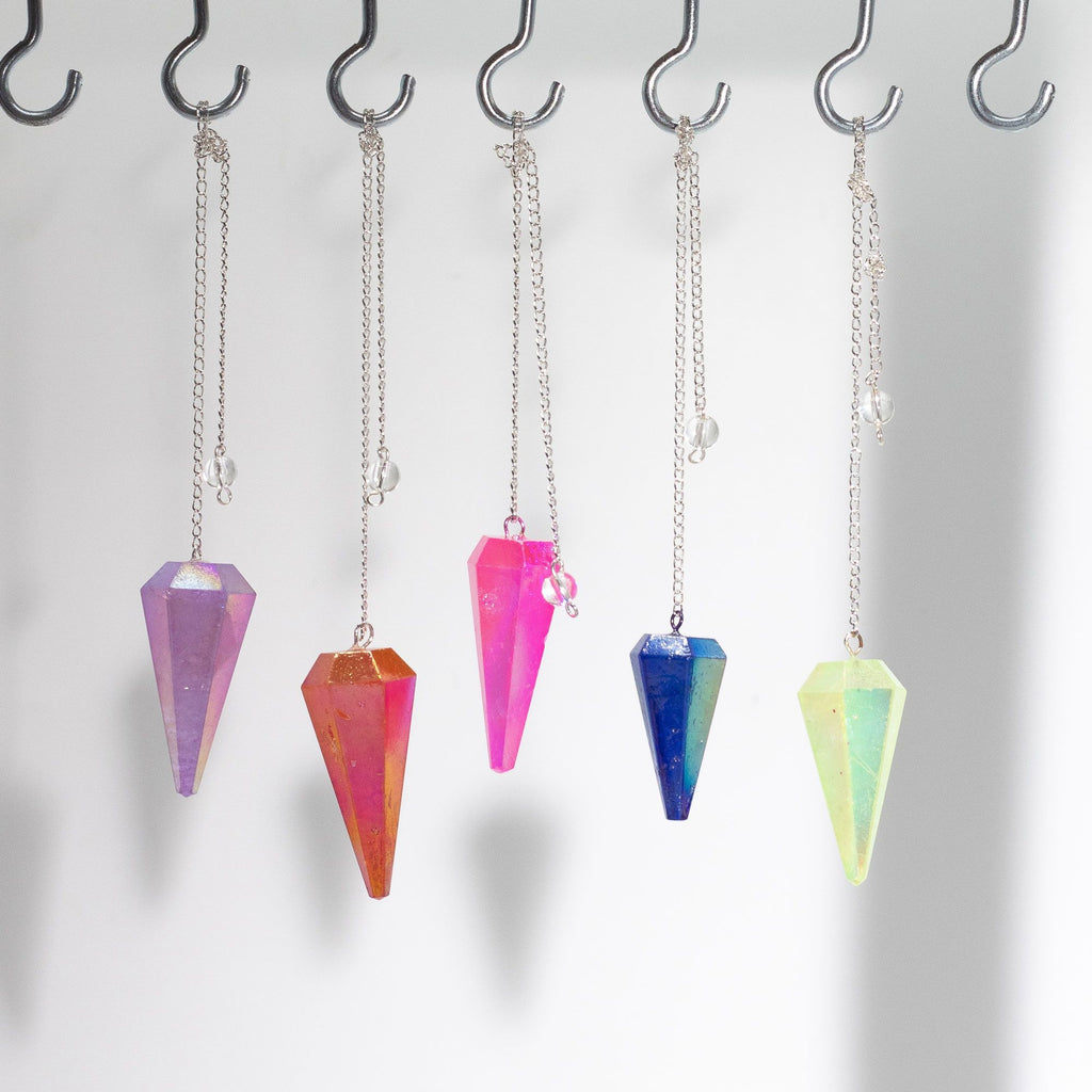Péndulo de seis caras - Aurora Cristal Rosa - 4 cm