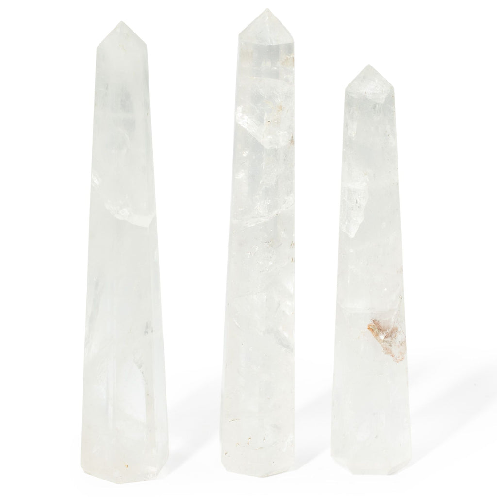 puntas de obelisco de seis caras de piedra preciosa, aprox. 17 cm - cristal de roca