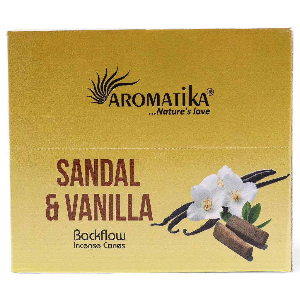 Paquete de 10 incienso Masala Backflow - Sándalo y vainilla