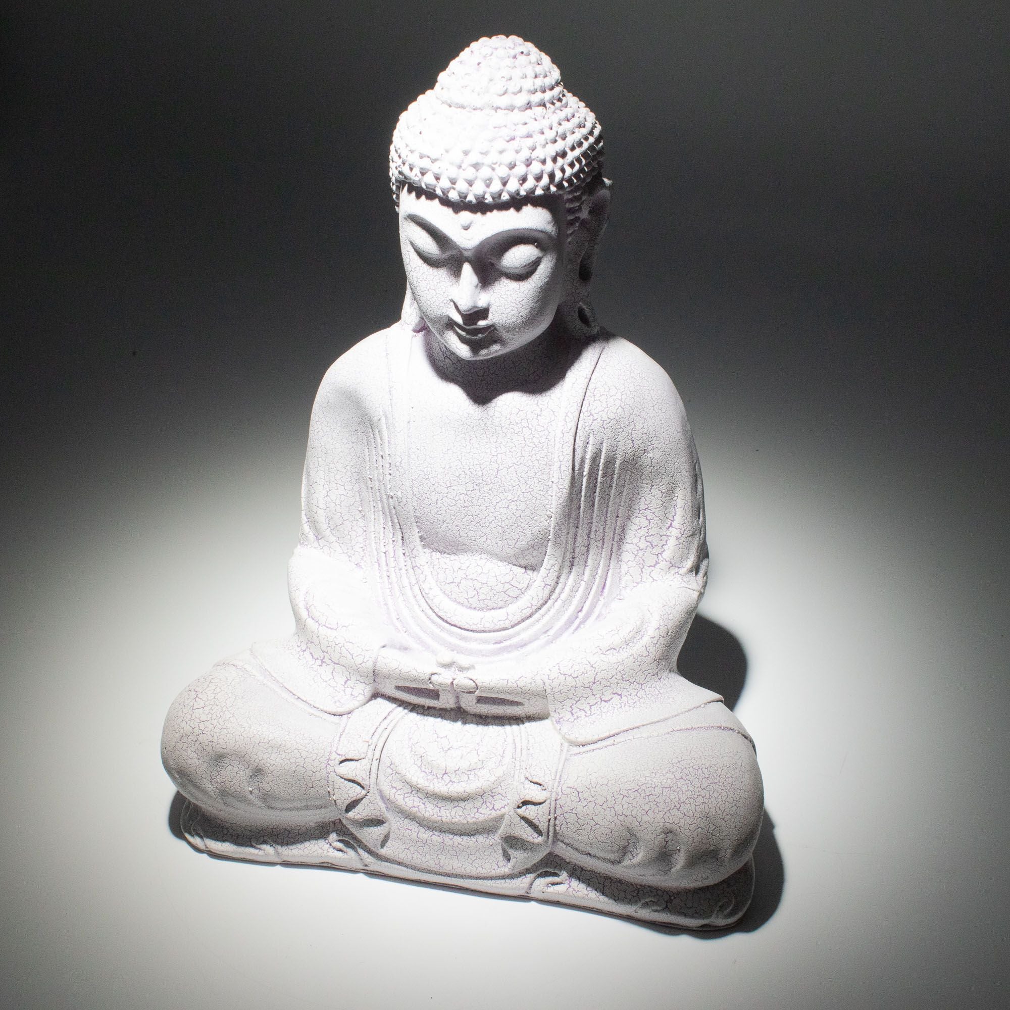 Meditación Buda Lámpara Lavanda Crackle - Soporte Oval
