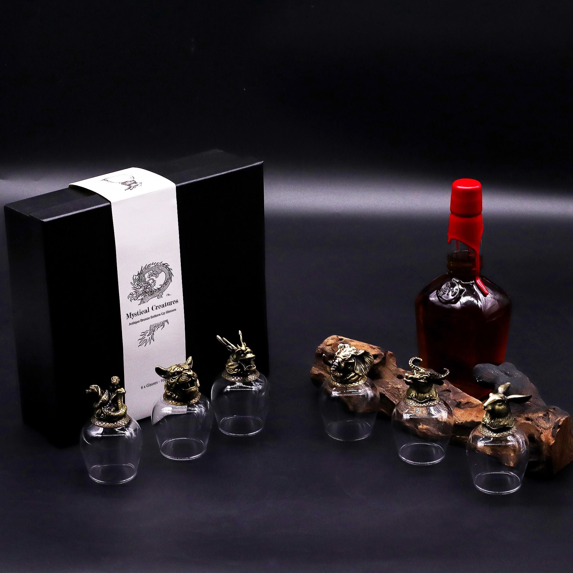 Set de regalo de 6 vasos (100 ml) - Criaturas Místicas - Bronce Antiguo