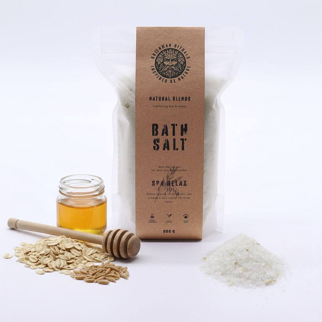 Greenman Rituals Sales de baño de Epsom con avena y miel – Mezcla relajante para spa