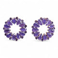 Pendientes de Cristal Vintage - Aro - Lavanda