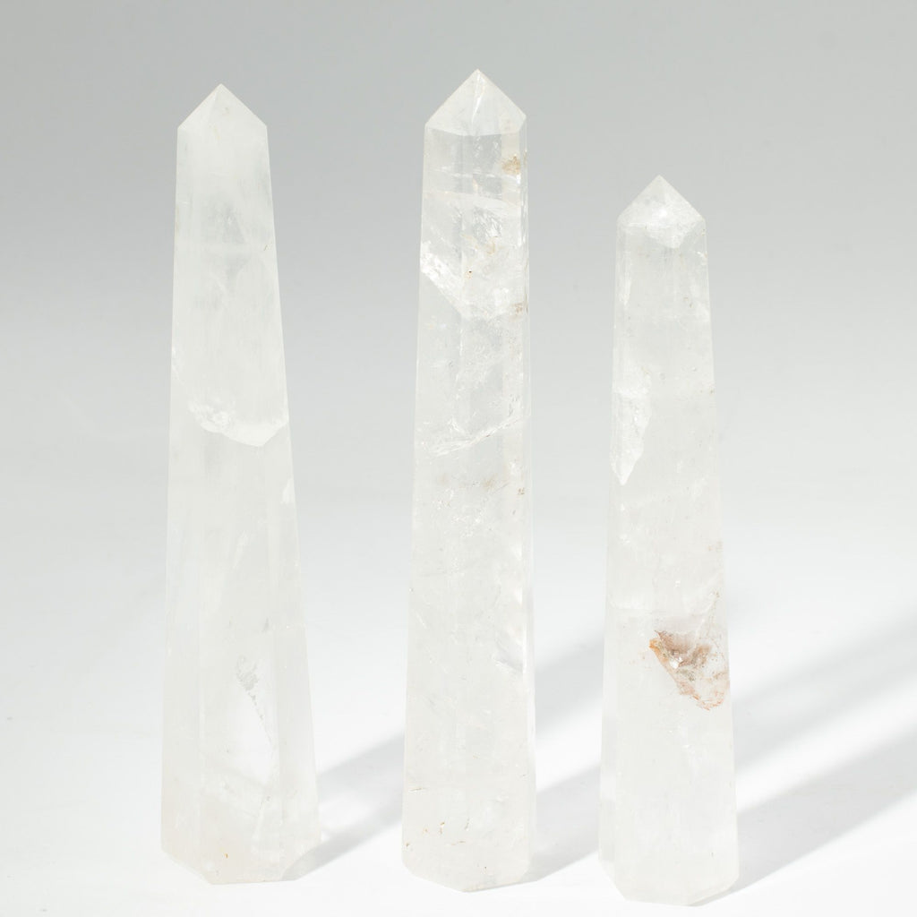 puntas de obelisco de seis caras de piedra preciosa, aprox. 17 cm - cristal de roca