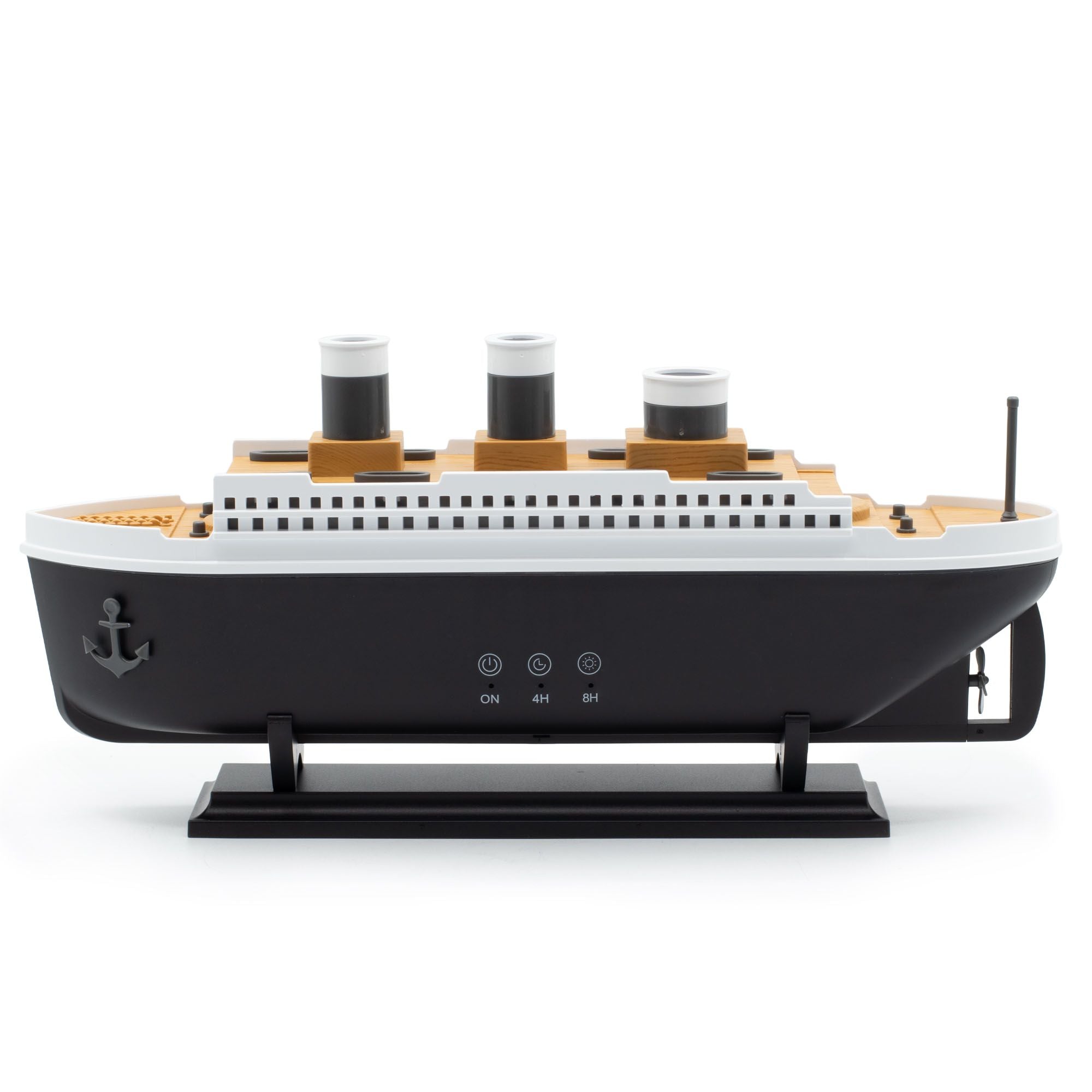 Difusor de aromas con efecto de modelo de barco y LED que cambia de color
