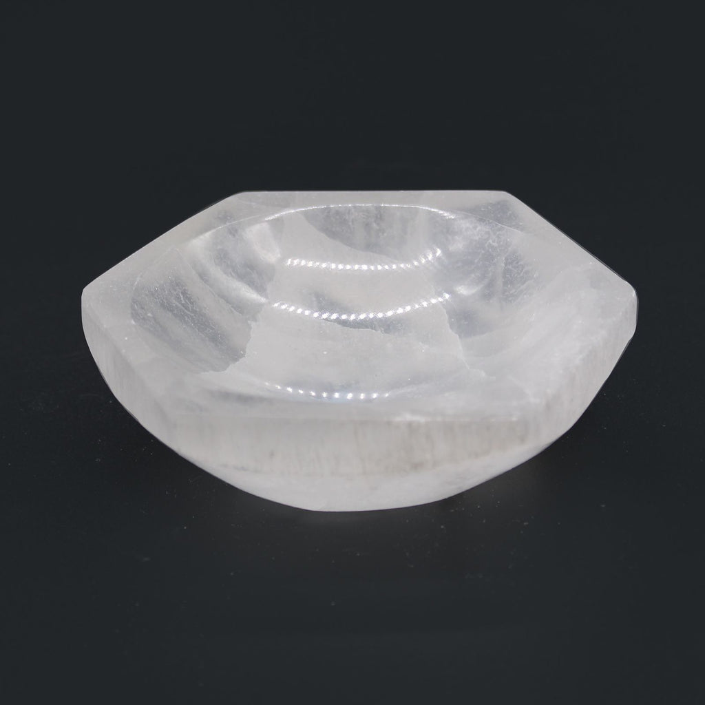 Cuenco hexagonal de selenita - 10cm