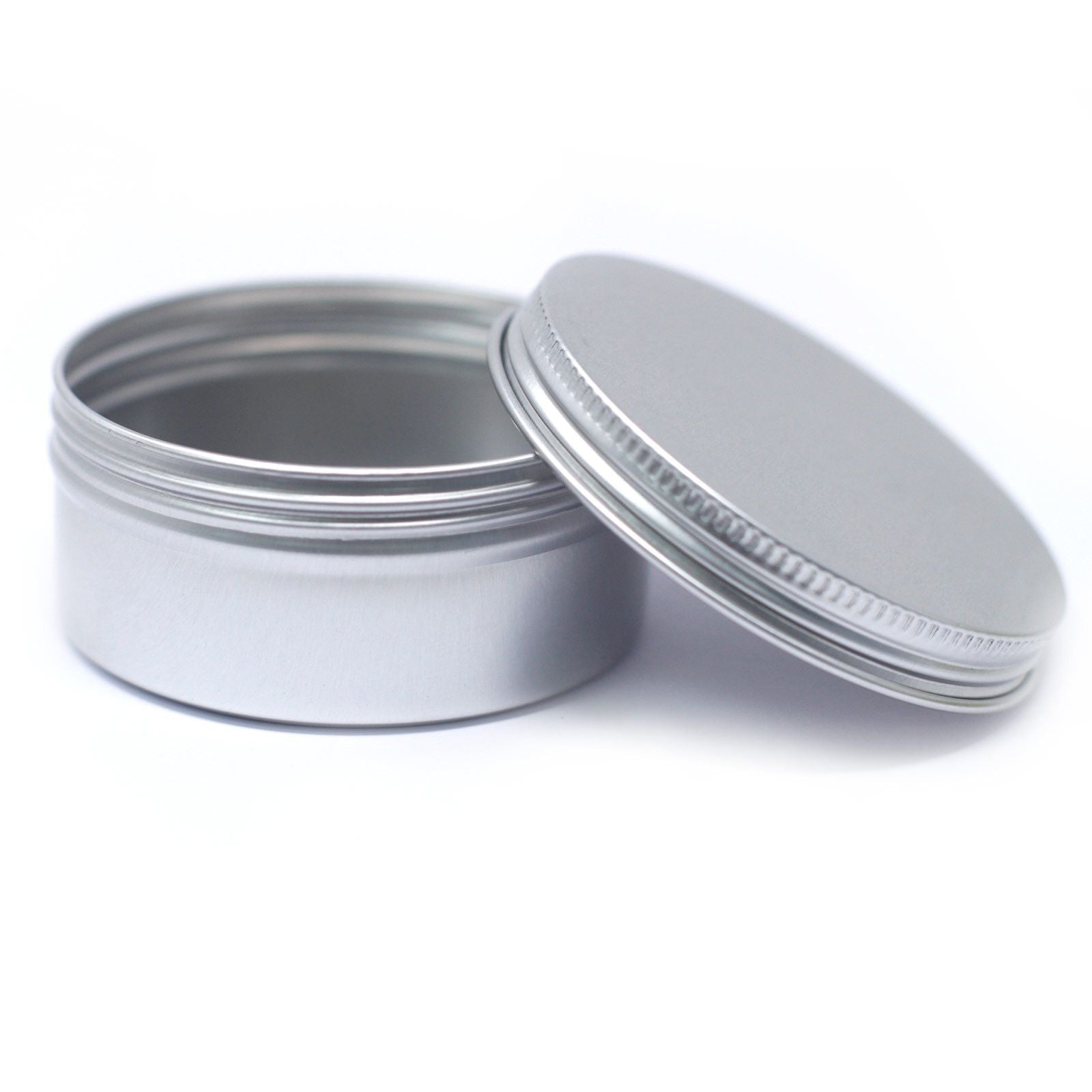 Caja de aluminio redonda de 100 ml con tapa de rosca