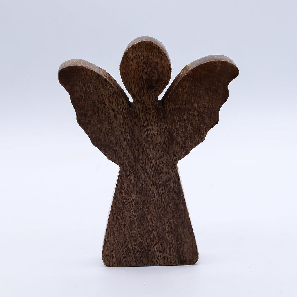 Ángel de madera de mango mediano - decoración dorada
