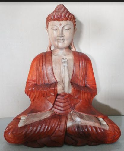 Estatua de Buda Tallada a Mano- 40cm Bienvenido