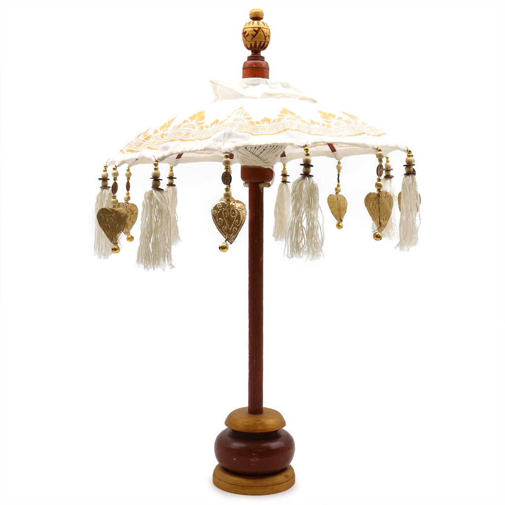 Sombrilla Bali Decoracion de Hogar - Lona - Decoración Dorada - 40cm