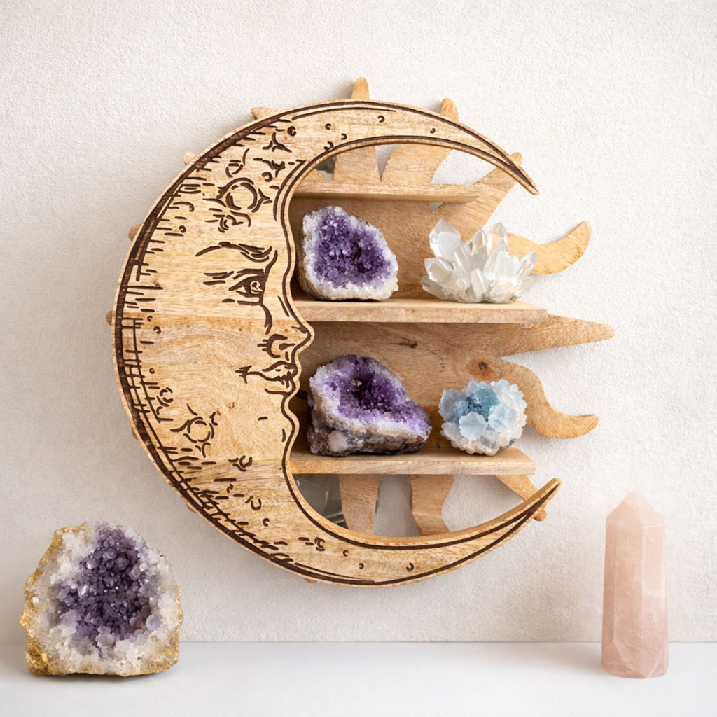 Rayos de sol y luna - Estante de pared de tres niveles
