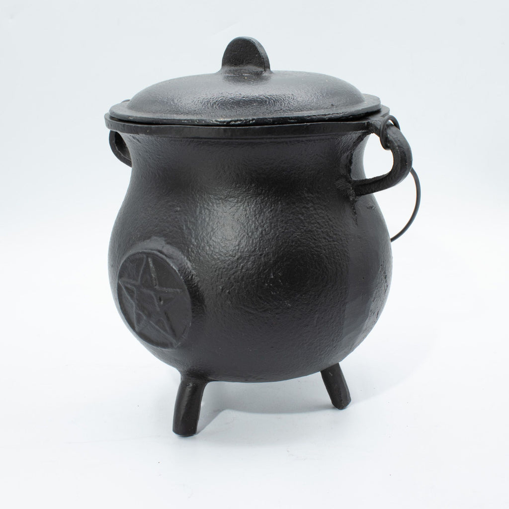 Caldero de hierro fundido extra grande con pentágono de 23x18 cm (al menos 4 kg)