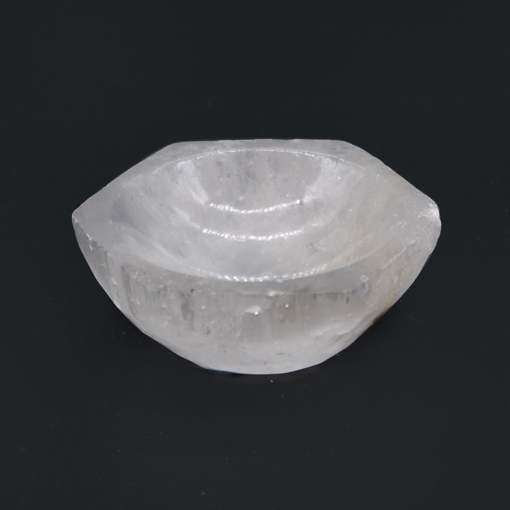 Cuenco hexagonal de selenita - 6cm