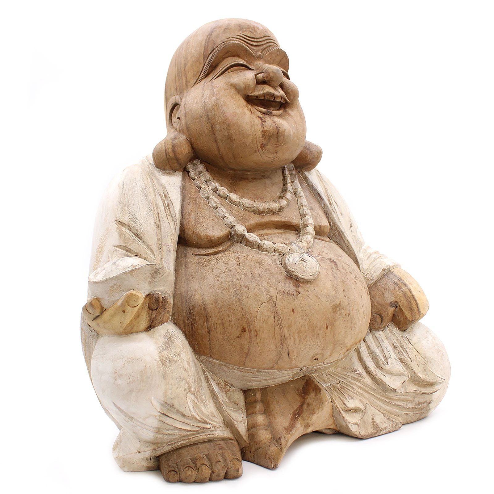 Buda Feliz - Blanqueado 50cm