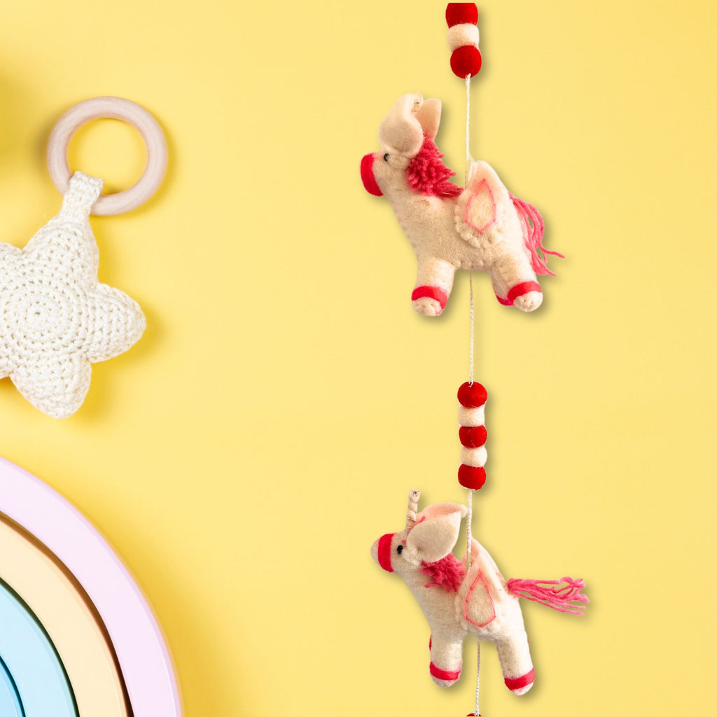 Colgante de Pared de Fieltro - Unicornios